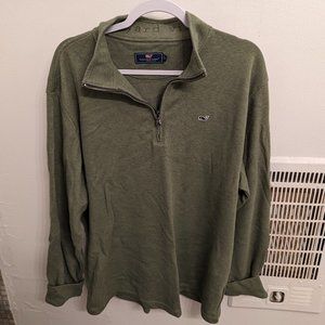 Vineyard Vines Saltwater Quarter-Zip Sweater Cypress XL